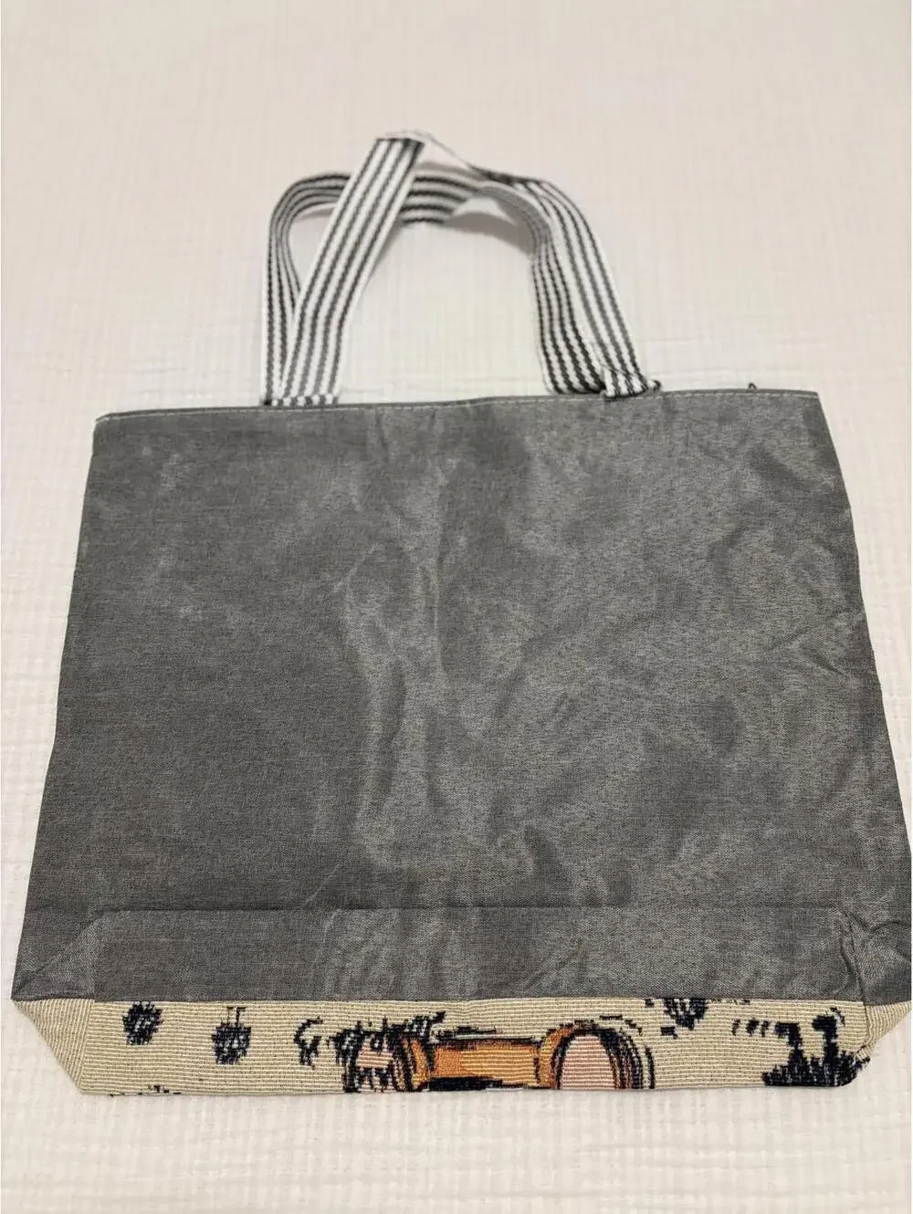 Cute Labubu Cartoon Print Tote Bag with Zipper Closure